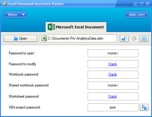 Microsoft office excel password cracker