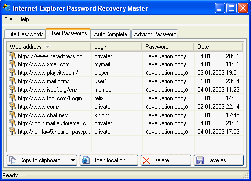 User names and passwords on forms : Internet Explorer Password
